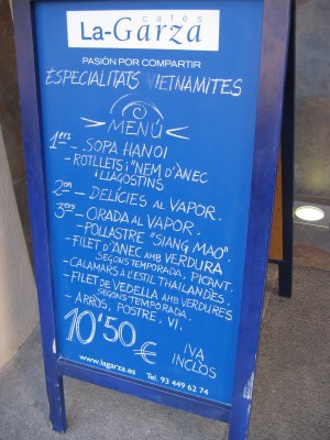 Barcelona-menu