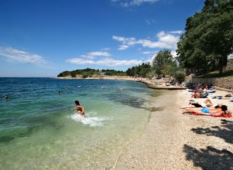 Porec HQ strand foto, kék víz profi kép a tengerpartról