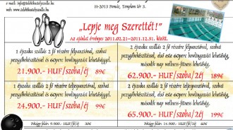 Árak 2011 wellness hétvége