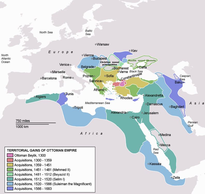 Ottomán - Oszmán Birodalom térképe